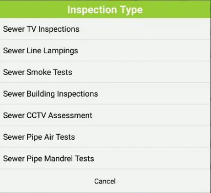 Create inspections will create an inspection for each feature on the list for