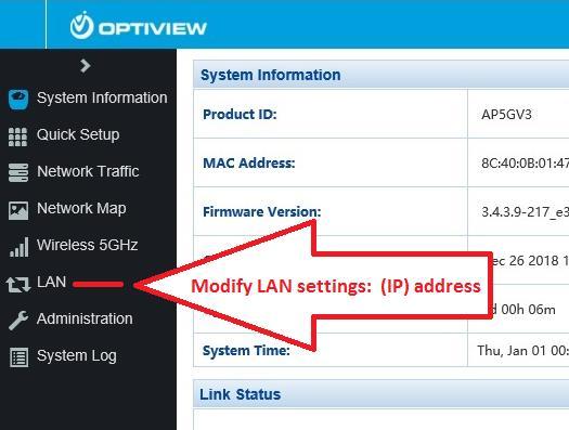 3.4 Assign a local IP address to the WiFi access point.