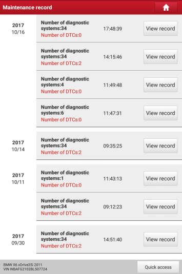 Fig. 5-6 Tap View record to view the details of the current diagnostic report.