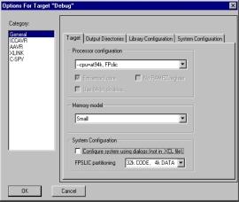 General Settings In the General category in the Options dialog box, the type of processor used is selected.