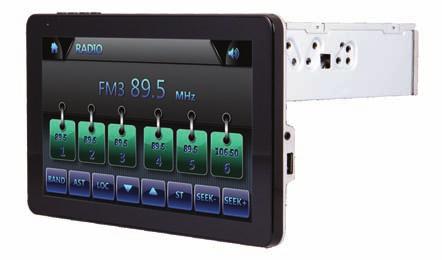 Touch Screen Technology Panel Accepts Optional KS-1 Desktop Media Player Angled