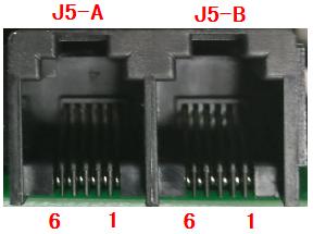 J5-A-6 120 / Resistor If use inner 120 Termination resistance, this pin should connect to CAN-H J5-B-6 +5Vout For debugging. Should be open.