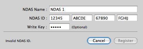 Chapter 4 NDAS device Registration 4.1 Add / Register a New NDAS device. 1. Click on the NDAS Utility Icon located in your Utilities Folder. 2.