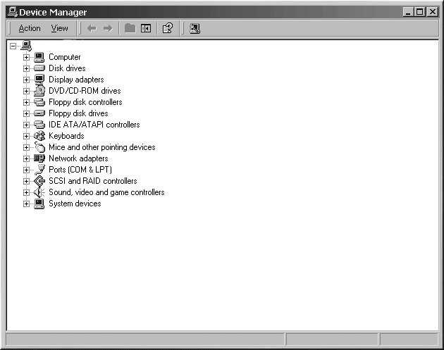 24 Chapter 2. Hardware Information and System Requirements Tables Click on the Device Manager button. You will then see a graphical representation of your computer s hardware configuration.
