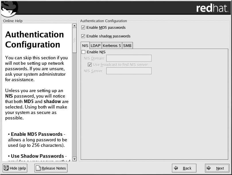 64 Chapter 3. Installing Red Hat Linux Tip To change your user account configuration after you have completed the installation, use the User Manager.