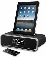 listen to other aux audio sources Docks ipad in most skins/ cases Remote control included Works with iphone from $139.99 (R) ia17 App Enhanced ipod/iphone Clock Radio from $139.