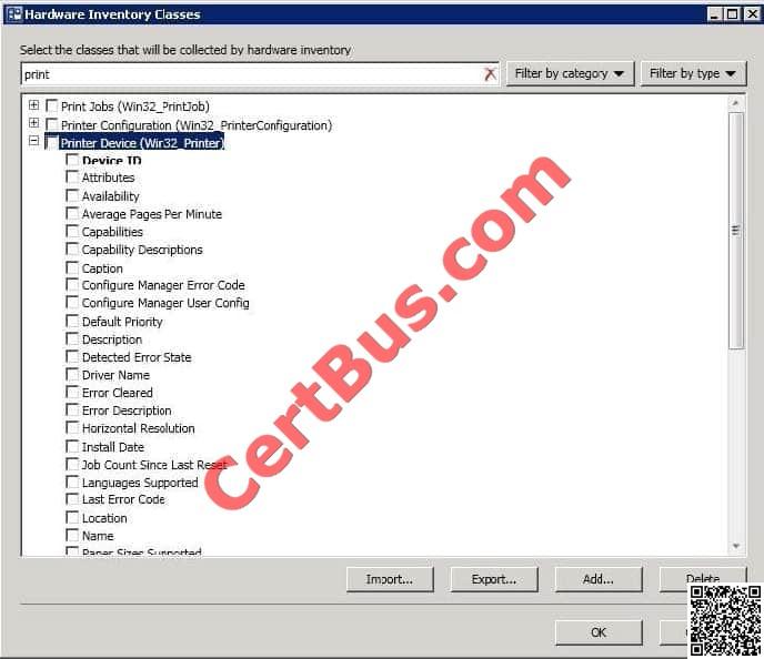 References: How to Extend Hardware Inventory in Configuration Manager http://technet.microsoft.com/enus/library/gg712290.