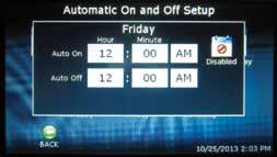 ) To configure an Auto On/Off setting, select the day of the week to be configured. (8.) 8.