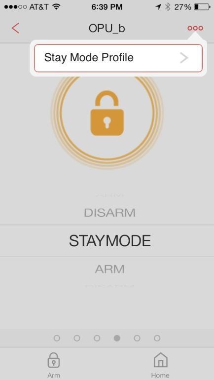 b.)arm in STAYMODE a. This mode can be turned on to protect you while you are at home. The Motion Sensor(s) will be disarmed automatically, but the Door/Window Sensors will still stay armed.