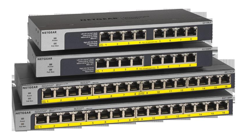 Outstanding Power with Flexible Placement The NETGEAR Gigabit Unmanaged Switch series helps businesses costeffectively increase power budget to expand their network.