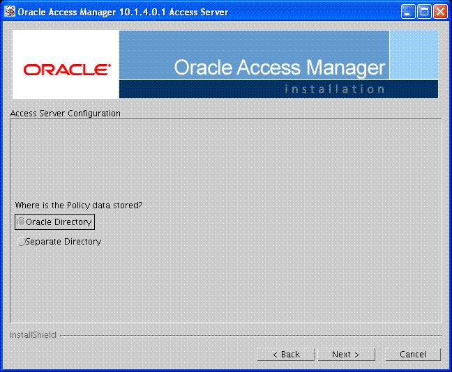 The Policy data is stored in the same place as the Oracle Directory.