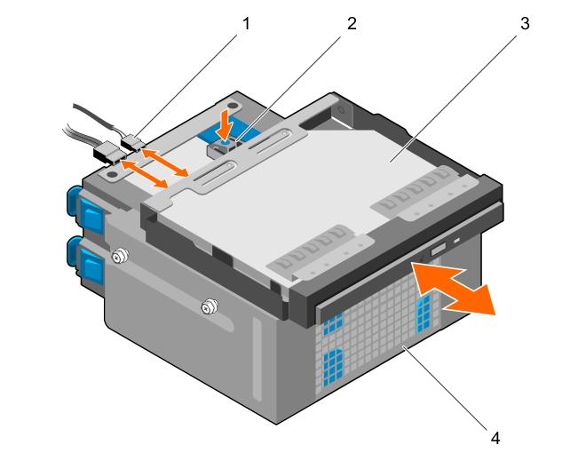 2. Follow the procedure listed in Before working inside your system. 3. Disconnect all peripherals connected to the I/O module. 4. Remove the bezel. 5.