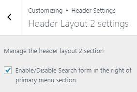 9.3.4 - Header Layout 2 Settings To Setting Header Layout 2 of theme.