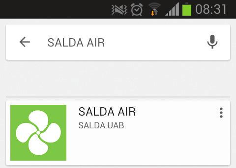 search input write SALDA AIR.