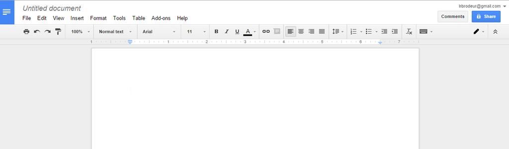 The Google Docs Window Top right corner icons: When