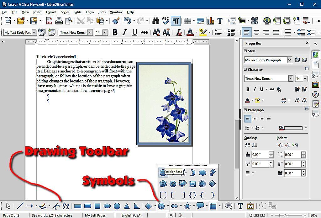 Lesson 6 - Adding Graphics From the Menu Bar, select View, Toolbars, and toggle the Drawing toolbar ON. The Drawing toolbar should appear along the bottom of the display.