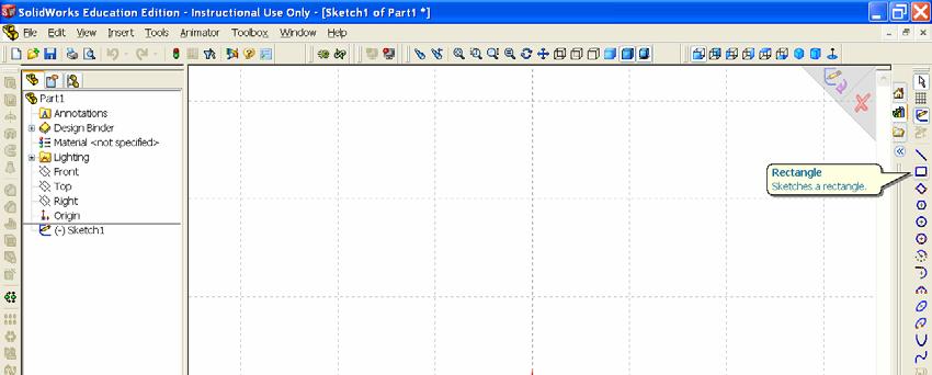 on the sketch. The following Sketch Entities and Sketch Tools are available: Figure 9 New sketch window. Line creates a straight line.
