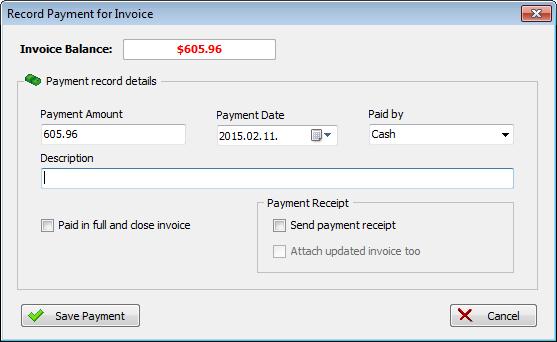 Invoices 4.6 Payments How to record payments for invoices: 1. Select and open an invoice 2.