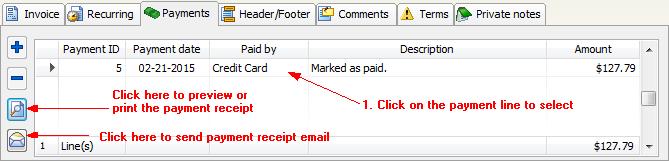 customize the payment receipt text labesl under the
