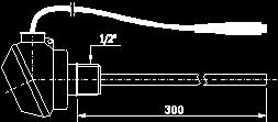 Cable L = 5 m Mignon head, cable length = 2m TP880/300.I +450 Mignon head, cable length = 2m TP880/600.I +450 TP35.5AF.5S -110 +180 Cable L = 5 m. Shield in Inox + PTFE TP875.
