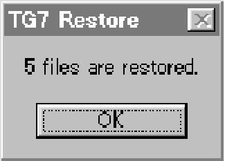 Perform the following steps to restore all of the preset files from the PC to the TG700: 1. Start the TG7 Restore application to open the TG7 Restore window shown in the following figure.