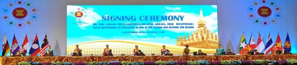 The ASEAN Declaration on One ASEAN One Response, signed by the ASEAN Leaders on 6 September 2016 in Vientiane, reaffirms the role of AHA Centre as the primary ASEAN regional coordinating agency on