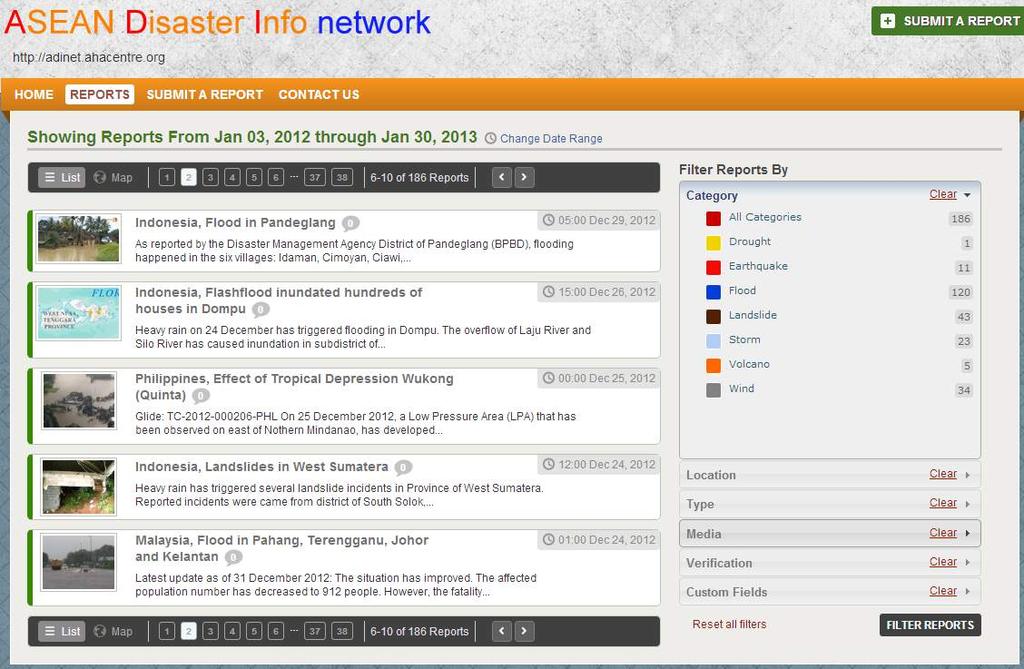 ASEAN Disaster Information Network (ADInet) provides regional disaster monitoring