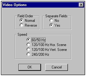 OPTIONS Select the OPTIONS menu to access the VIDEO and CALIBRATE options.