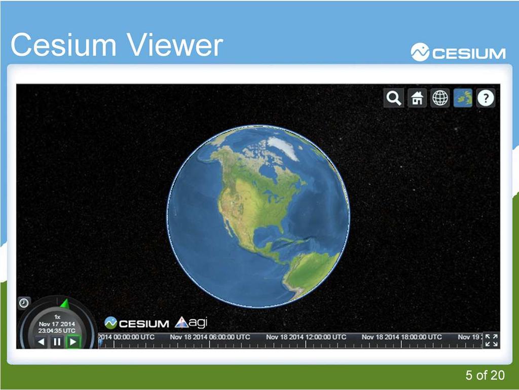 Without further ado, I want to jump right into our first demo and show off basic Cesium features. http://cesiumjs.org/cesium/build/apps/cesiumviewer/index.