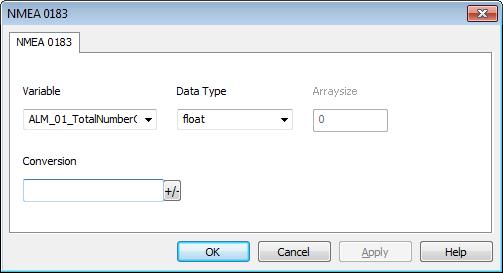 Tag editor settings Into Tag editor select the protocol NMEA 0183 from the list of defined protocols and add a tag using [+] button.