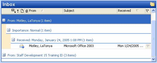 Right-click and choose Sort again and click Clear All to reset the sort order back to the original order. 4. Explore Sort/Arrange By features of Outlook. Grouping Items 1.