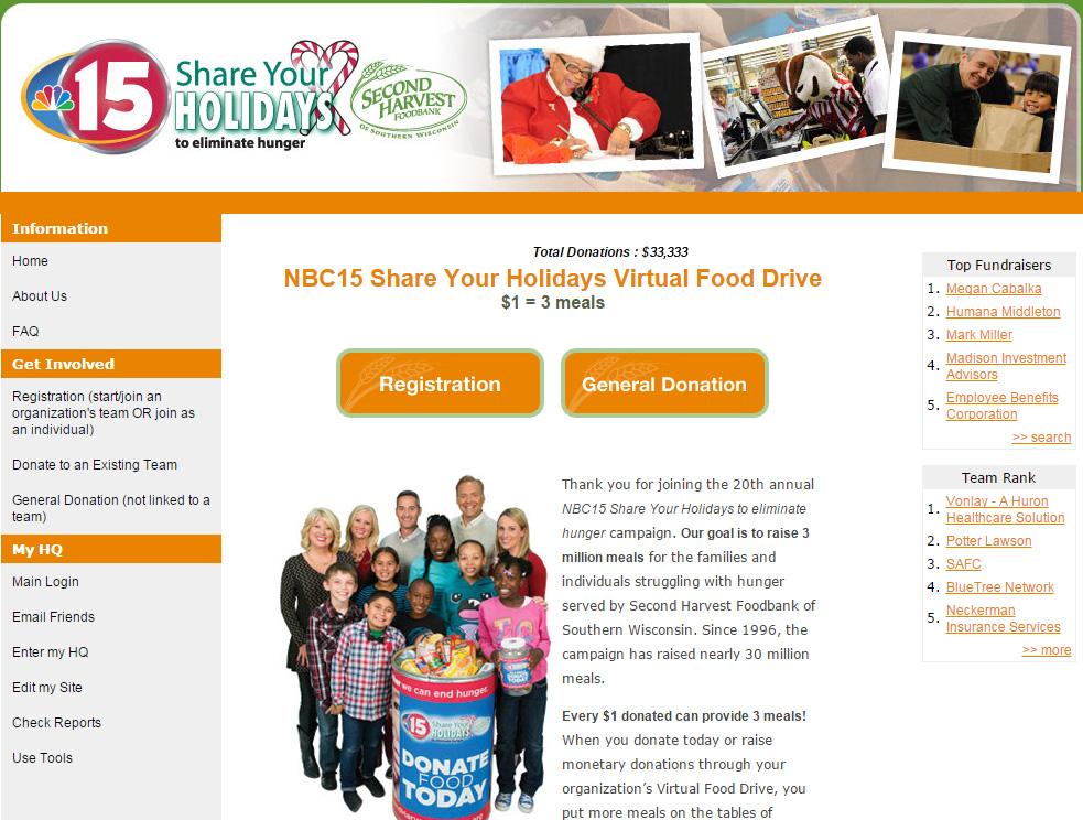 NBC15 Share Your Holidays Virtual Food Drive SecondHarvestMadison.org/SYHVirtual Questions: Anna Nelson, Second Harvest Foodbank, AnnaN@shfbmadison.