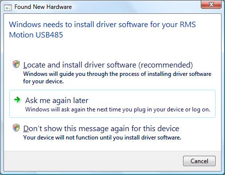 3 Installation Please make sure you have the following before proceeding: RMS Technologies USB 485 converter card Standard USB Type A to B cable.