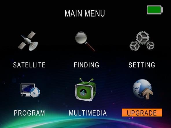 4.3 Upgr ade / Backup Software updates as well as backups and restores are possible via the UPGRADE menu. Soft ware Update USB Upgr ade Copy the upgrade file (*.