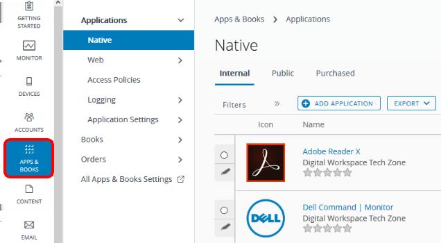 1. Navigate to Application Settings In the Workspace ONE UEM console, click Apps & Books. 2. Select Office 365 ProPlus 1.