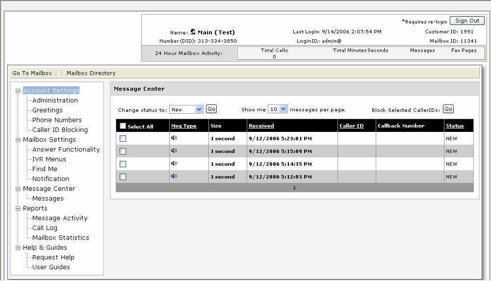 REV 1.8 User Web Interface To access your Web Interface URL address, please call your salesperson or customer service.