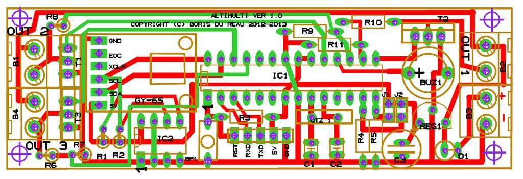 Components layout : An epoxy board is provided with the kit, all components are drawn so that they can be quickly identified.