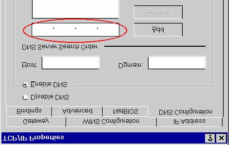 Figure 14: Gateway Tab (Win 95/98) On the DNS Configuration tab, ensure Enable DNS is selected.