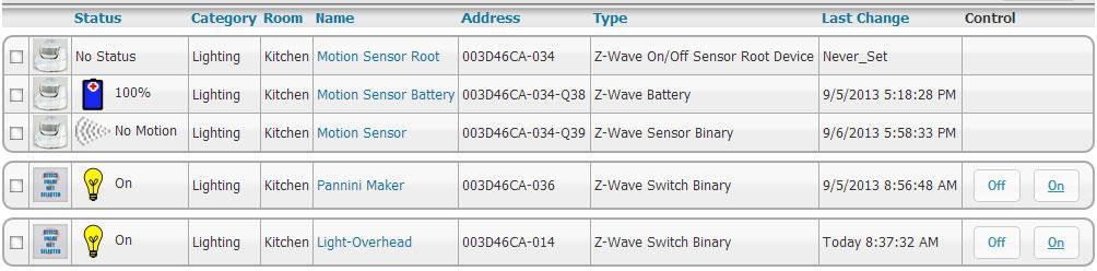 Editing and Controlling Your Z-Wave devices a) From the web interface, use the pull down menus to navigate to the Device Management Page (VIEW > Device Management).