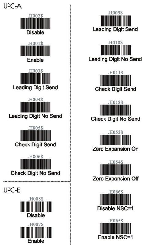UPC-A UPC / EAN Code Group 10 Enable Leading