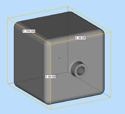 Part bounding box: Cube dimensions (without