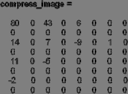 17 Reconstructed Image and Image Matrix The image after compression