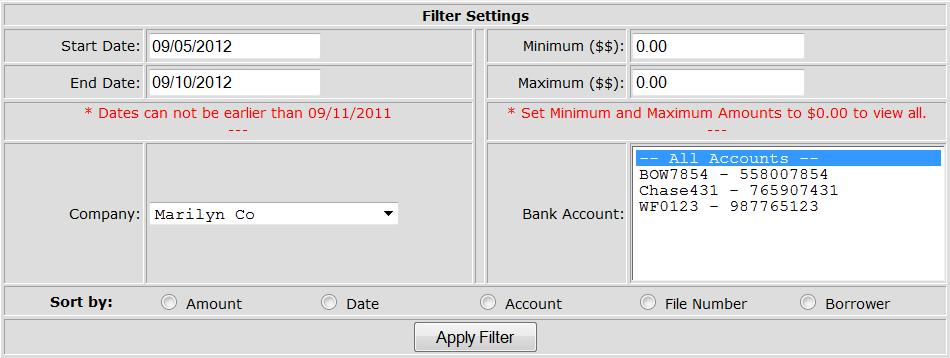 NOTE: if you can t find an item in the list, ALWAYS verify Filter Settings first! To view or edit Filter Settings: 1. Click the Filter List button 2.