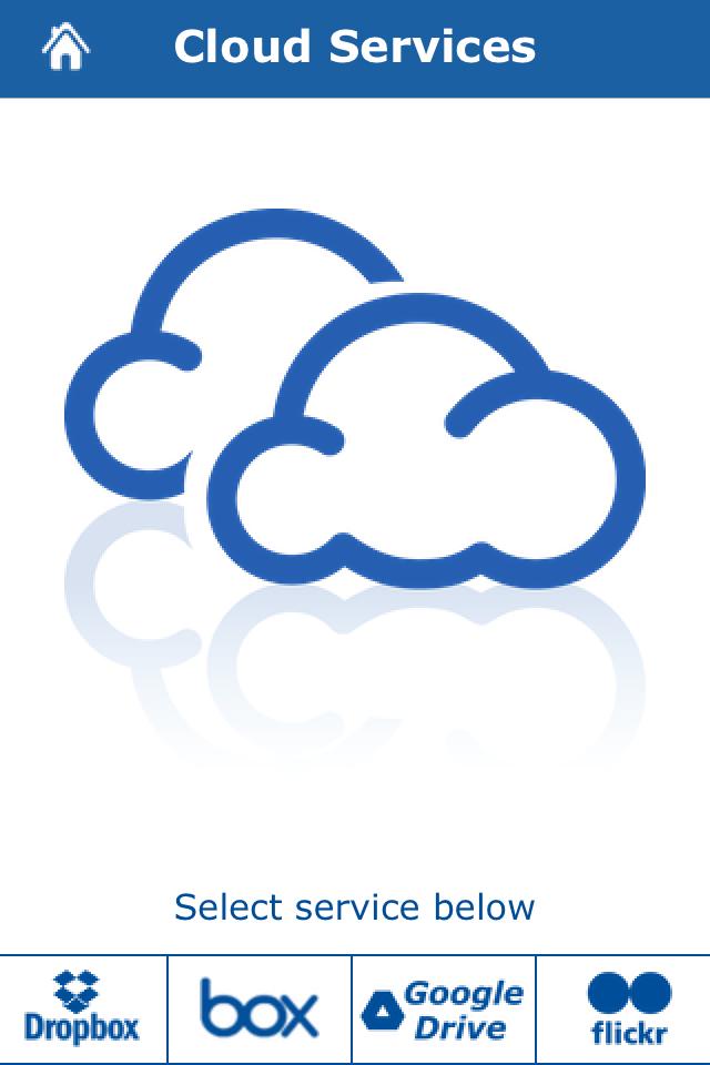 On the cloud services Tap on the cloud icon