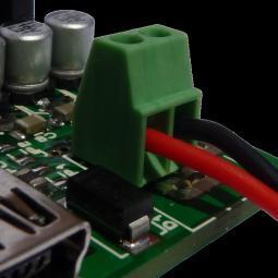 DC socket Terminal Block - USB power-source option, with fuse and
