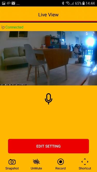 Camera set-up: When you are on the Live Video page