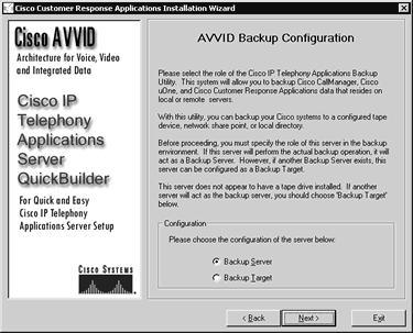 Page 28 of 90 Click Next. 9. The AVVID Backup Configuration window might appear. The AVVID Backup Utility is not required to use Extension Mobility.
