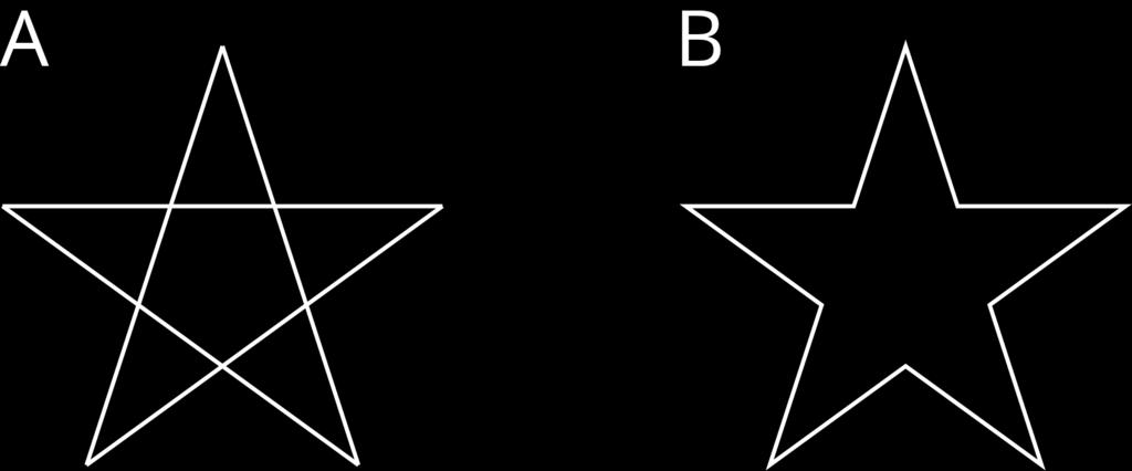 Student task statement 1. Here are two five-pointed stars. A student said, Both figures A and B are polygons.