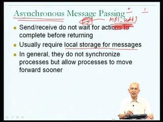 that the synchronous message passing primitives available in MPI do two activities.