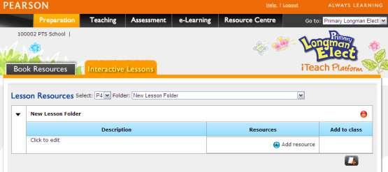 resources. Step - Click the Add new lesson folder button. Step - Users will then be directed to a new folder.